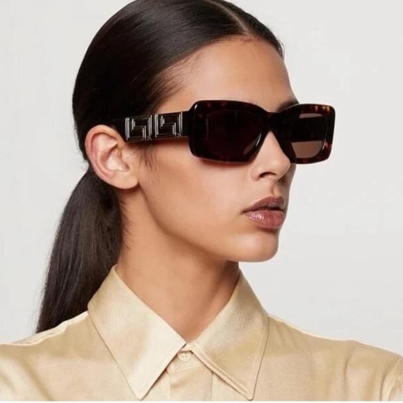 Versace Tortoise Shell Sunglasses with Gold Accents - Picture 3 of 10